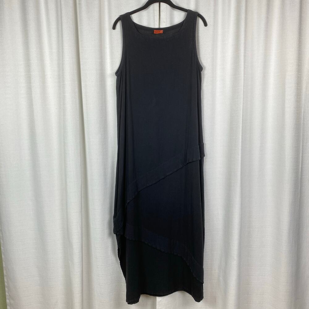 Oh My Gauze Black Cotton Sleeveless Cabo Maxi Dress Sz.1(S/M)
